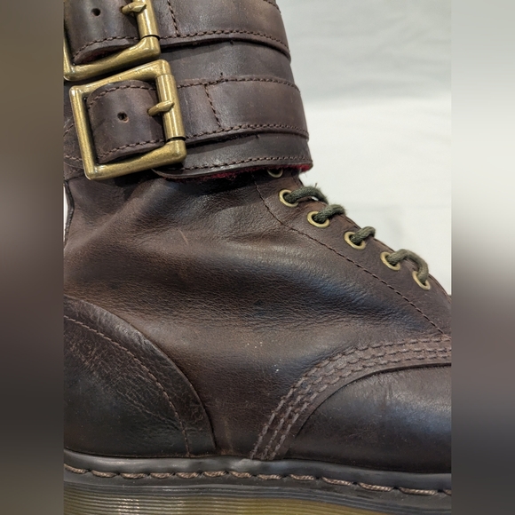 Dr. Martens Brock Lace Up Double Buckle Zip Utility Combat Unisex Boots 9M/10L - Picture 4 of 16